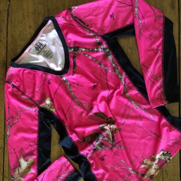 Women's Tall Woods Element Mossy Oak Pink Camo Top XL - Picture 2 of 13